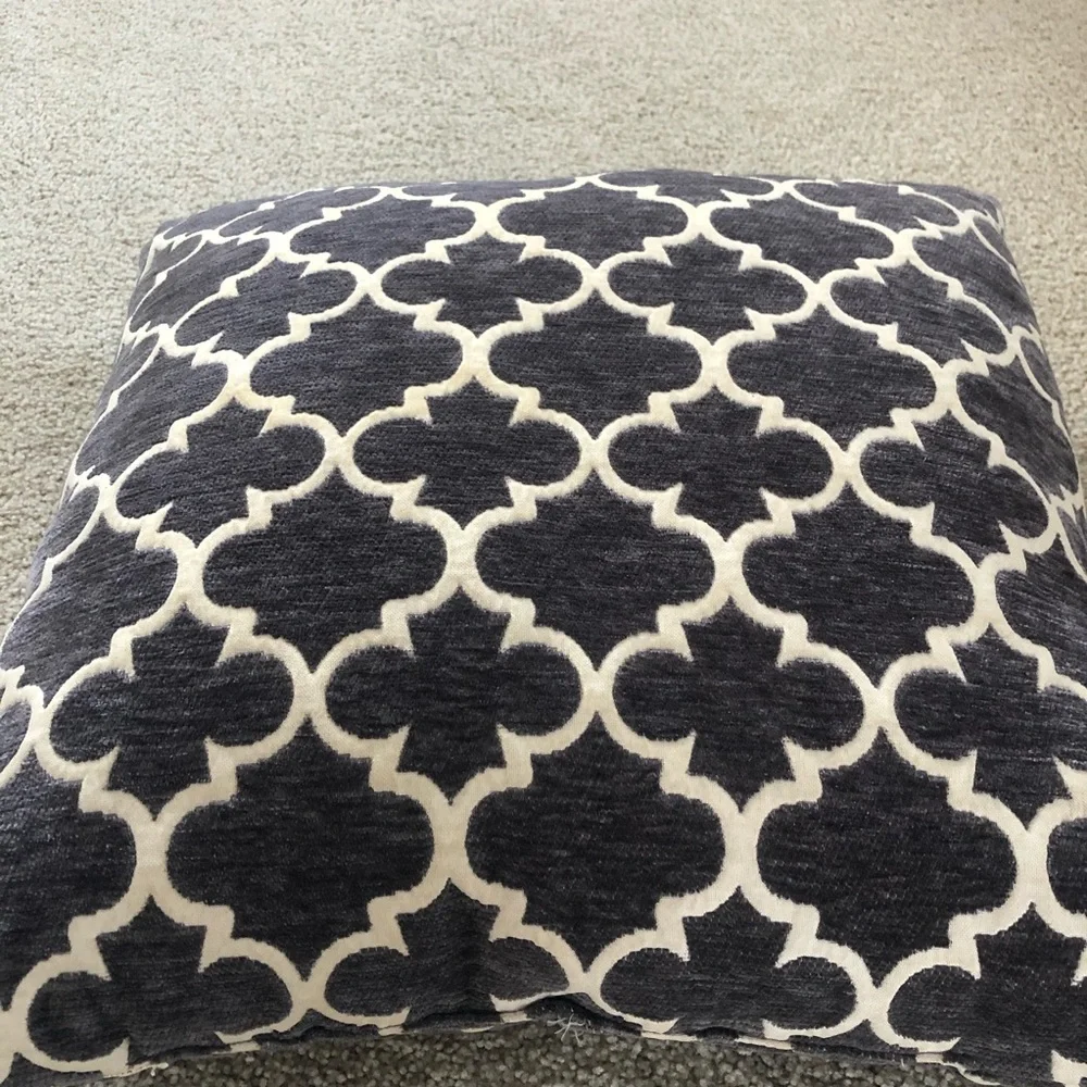 Charcoal Grey Moroccan Trellis Throw Pillow 18x18 Single Geometric Modern Boho